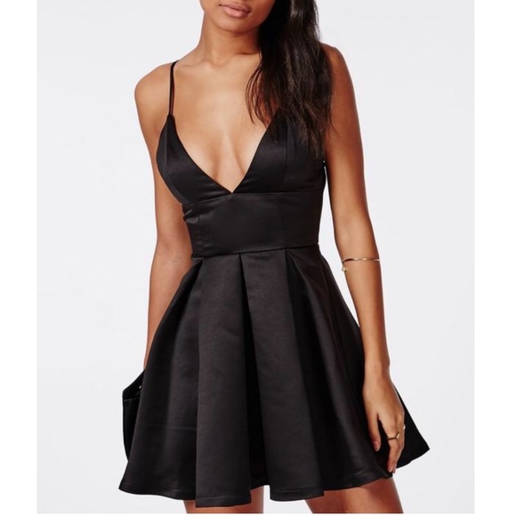 Missguided Dresses & Skirts - HP • Misguided A Line Deep V Satin Mini